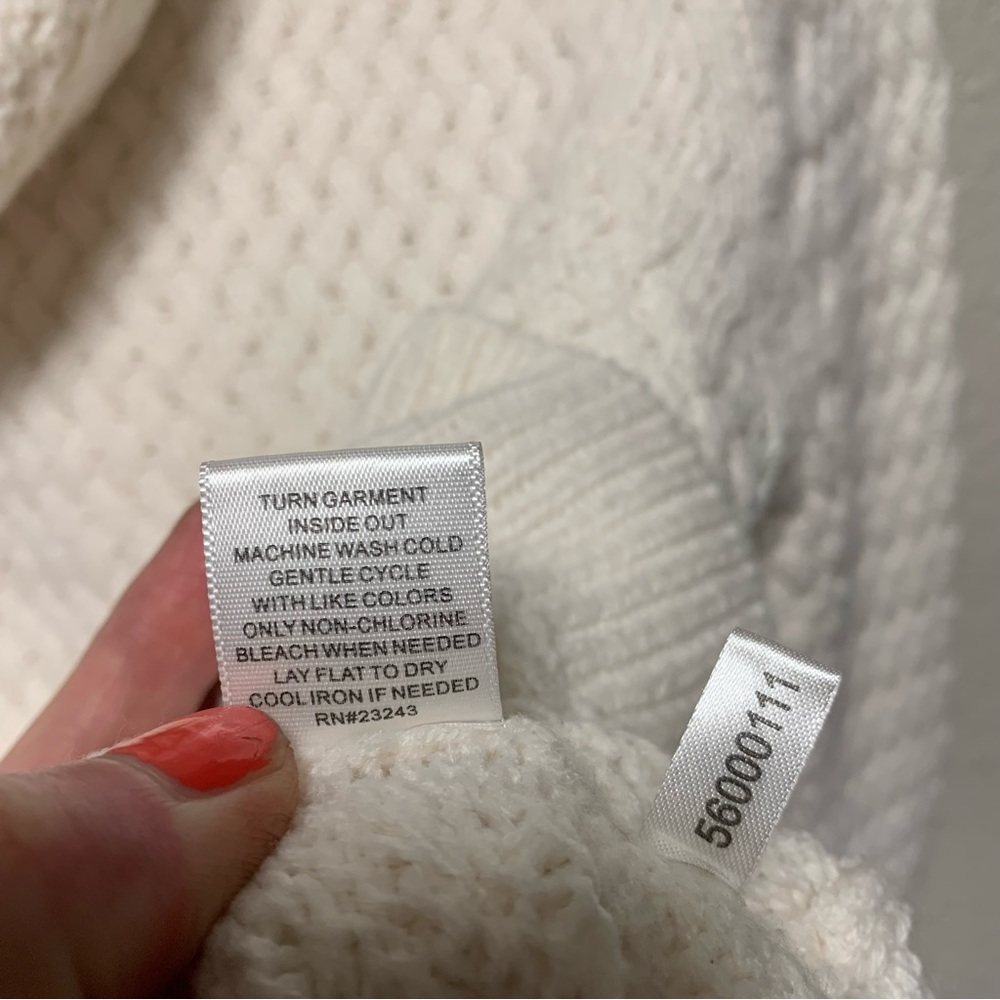 New York & Company Sz M women’s pearl white thick cowl-neck chunky sweater cozy - Picture 8 of 14
